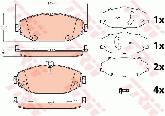 Brake pads front, Top Quality GDB2097