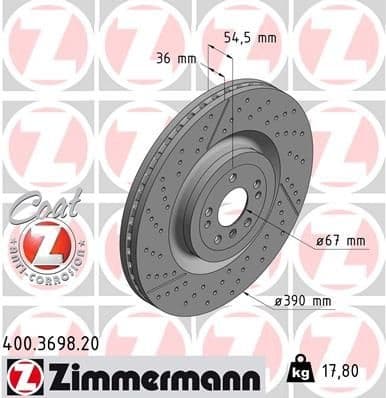Brake Disc COAT Z 400.3698.20