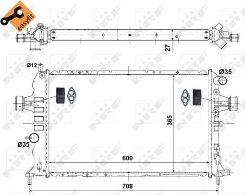 Radiator, engine cooling EASY FIT 58344