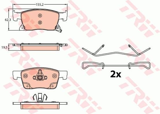Brake pads front, Top Quality GDB2139