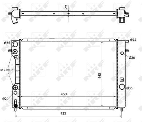 Radiator, engine cooling EASY FIT 53871