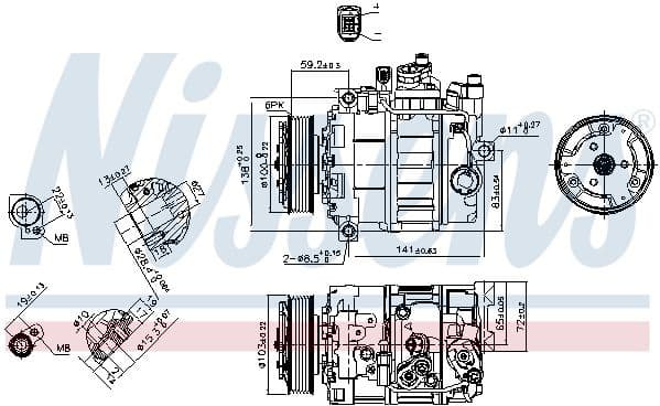 Compressor, air conditioning ** FIRST FIT ** 89052