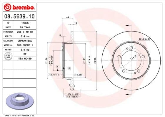 Brake Disc PRIME LINE 08.5639.10