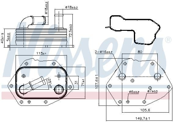 Oil Cooler, engine oil ** FIRST FIT ** 90808