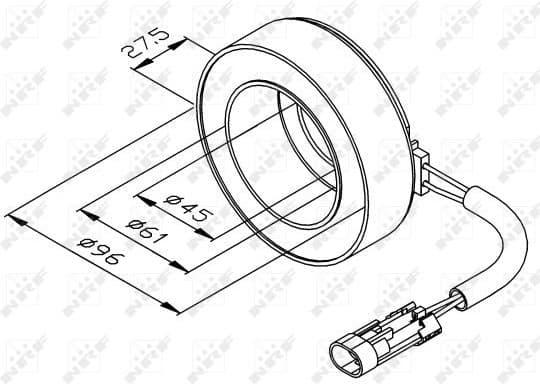 Coil, magnetic clutch (compressor) 38470