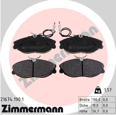 Brake Pad Set, disc brake 21674.190.1