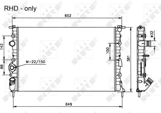 Radiator, engine cooling 58025
