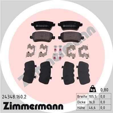 Brake Pad Set, disc brake 24348.160.2