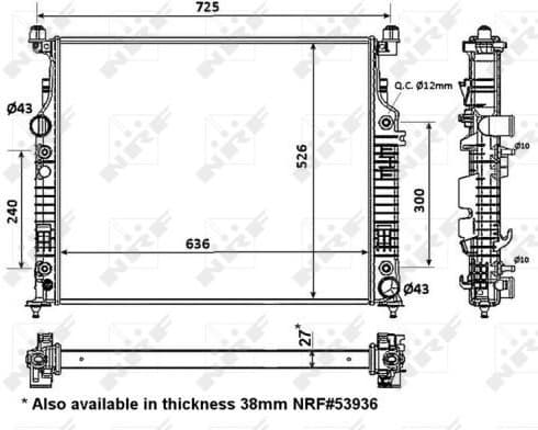 Radiator, engine cooling EASY FIT 56074
