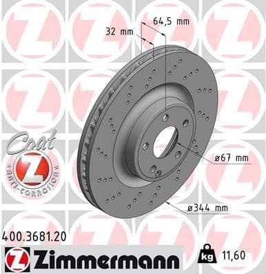 Brake Disc COAT Z 400.3681.20