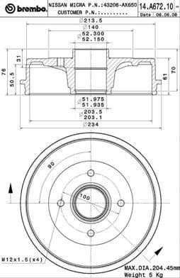 Brake Drum ESSENTIAL LINE 14.A672.10
