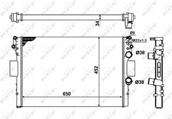Radiator, engine cooling Economy Class 53623A