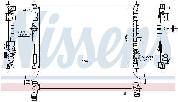 Radiator, engine cooling 636014