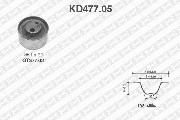 Timing Belt Kit KD477.05