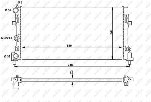 Radiator, engine cooling Economy Class 53024A