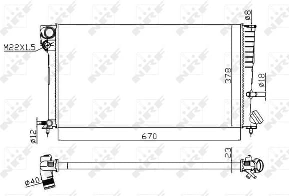 Radiator, engine cooling Economy Class 58101A