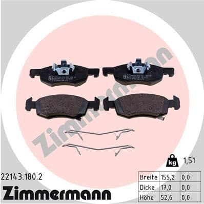 Brake Pad Set, disc brake 22143.180.2