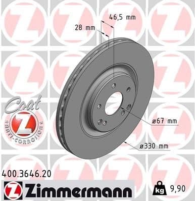 Brake Disc COAT Z 400.3646.20