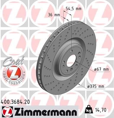Brake Disc COAT Z 400.3684.20