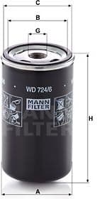 Filter, operating hydraulics WD724/6