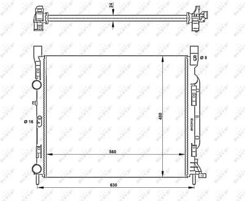 Radiator, engine cooling 53002