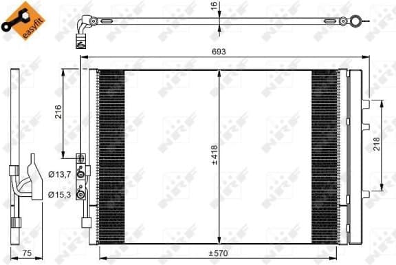 Condenser, air conditioning EASY FIT 350035