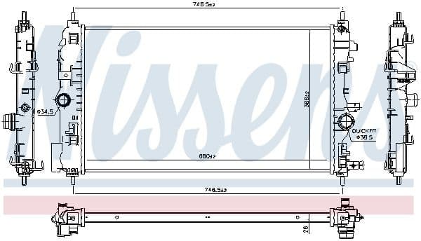 Radiator, engine cooling ** FIRST FIT ** 630763