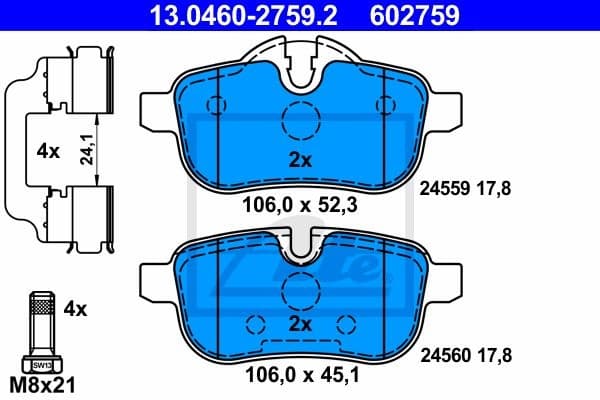 Brake Pad Set, disc brake 13.0460-2759.2