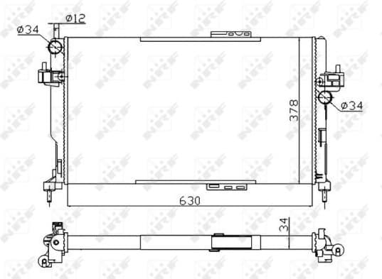 Radiator, engine cooling Economy Class 58282A