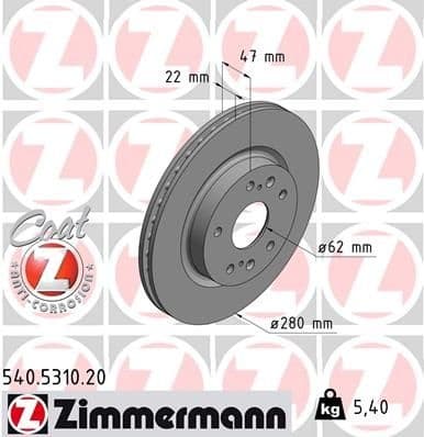Brake Disc COAT Z 540.5310.20