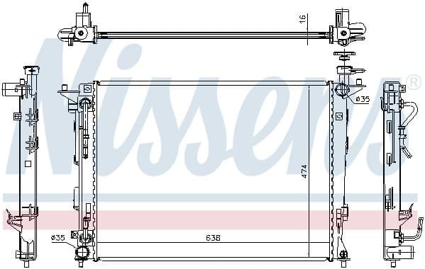 Radiator, engine cooling 67466