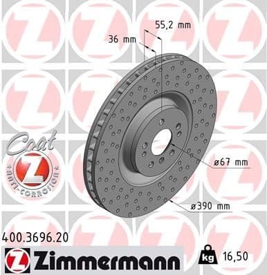 Brake Disc COAT Z 400.3696.20