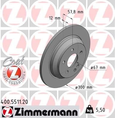 Brake Disc COAT Z 400.5511.20