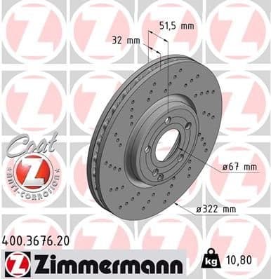 Brake Disc COAT Z 400.3676.20