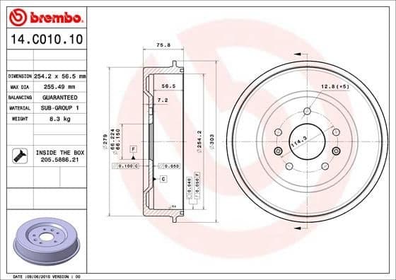 Brake Drum ESSENTIAL LINE 14.C010.10