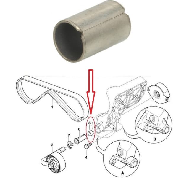 Tensioner axle bushing 64557788090