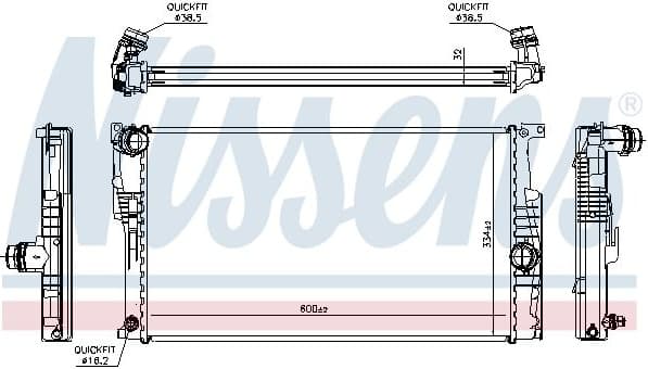 Radiator, engine cooling 60815