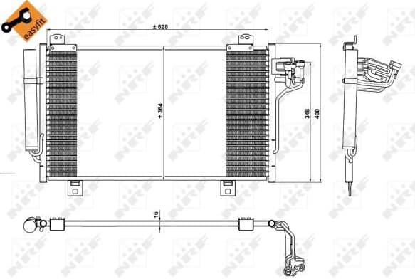 Condenser, air conditioning EASY FIT 350229