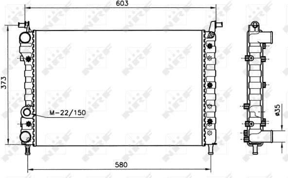 Radiator, engine cooling 58221