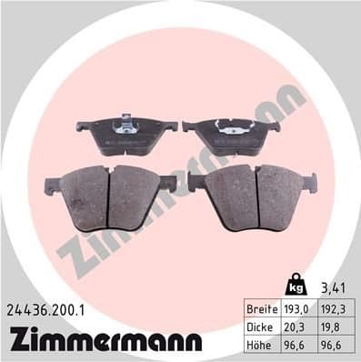 Brake Pad Set, disc brake 24436.200.1