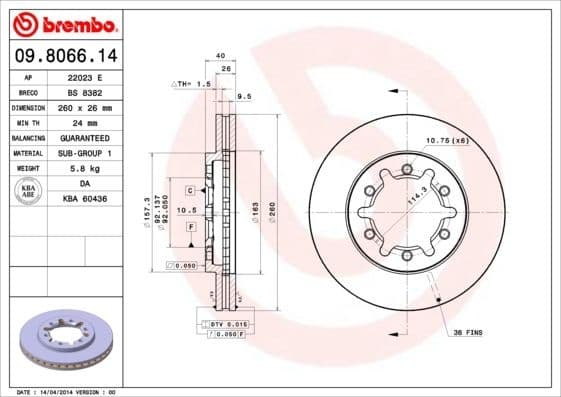 Brake Disc PRIME LINE 09.8066.14
