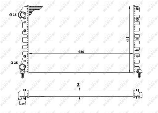 Radiator, engine cooling 53627