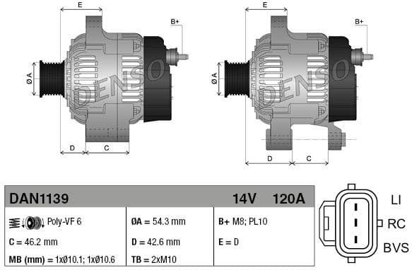 Alternator DAN1139 - image 3