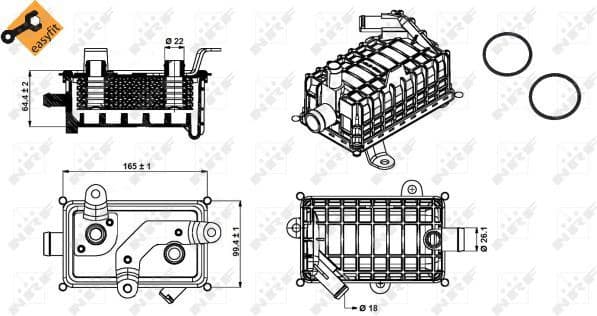 Oil Cooler, engine oil EASY FIT 31280