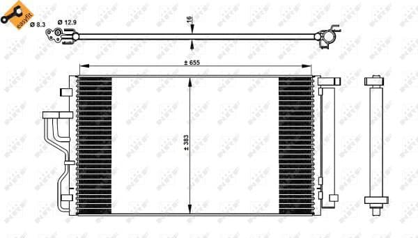 Condenser, air conditioning EASY FIT 350078
