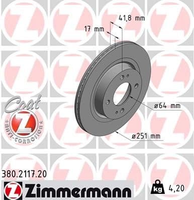 Brake Disc COAT Z 380.2117.20