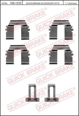 Accessory Kit, disc brake pad 109-1233