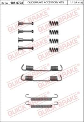 Brake shoes accessory kit 105-0708