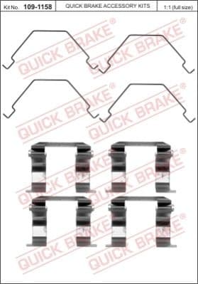 Brake pads accessory kit 109-1158