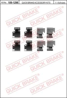 Brake pads accessory kit 109-1298